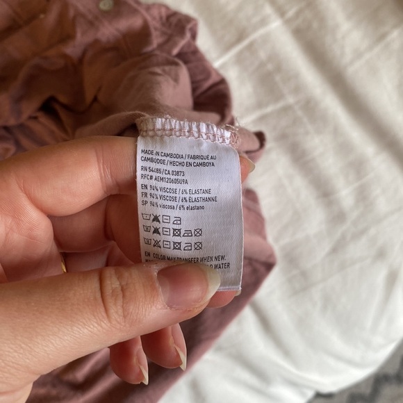 Americen Eagle Soft & Sexy mauve Henley tank, size XS - Picture 5 of 5